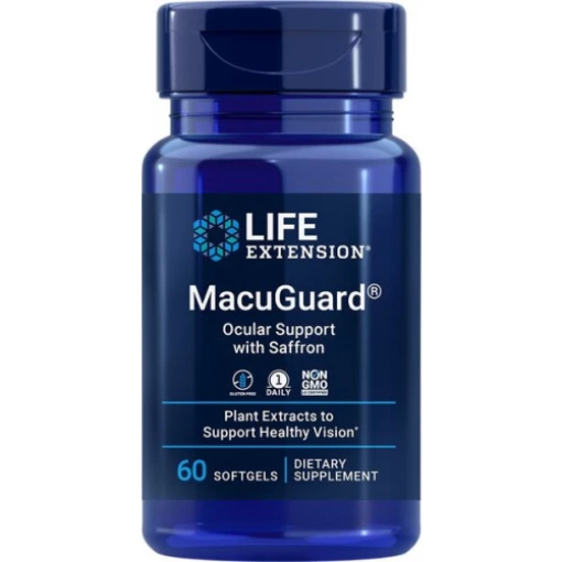 macuguard ocular support med saffran - 60 softgels
