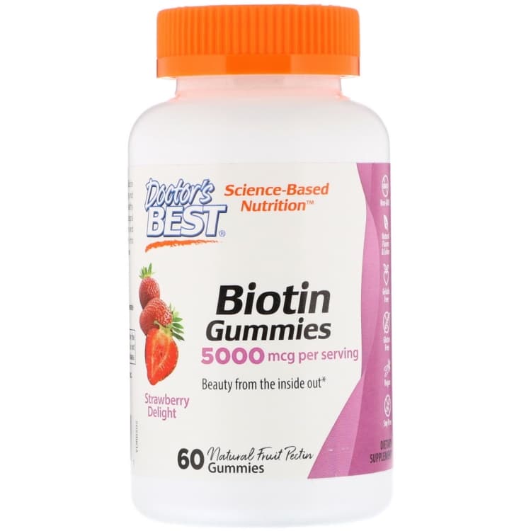 Biotin, 5000 mcg Jordgubbsgodis - 60 gummier