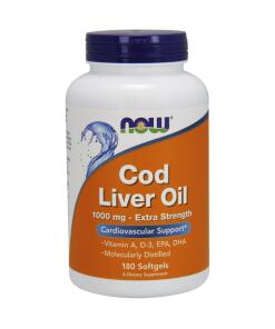 NOW Foods - Cod Liver Oil 1000mg Extra Strength - 180 Softgels