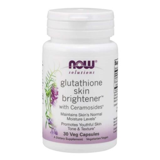 NOW Foods - Glutathione Skin Brightener with Ceramosides - 30 vcaps