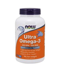NOW Foods - Ultra Omega-3 (In Fish Gelatin Softgels) - 180 fish softgels