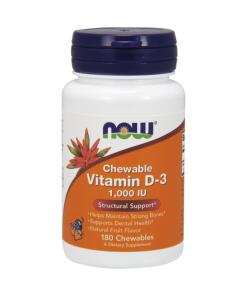 NOW Foods - Vitamin D-3 1000 IU (Chewable) - 180 chewables