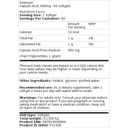 600mg - 60 softgels