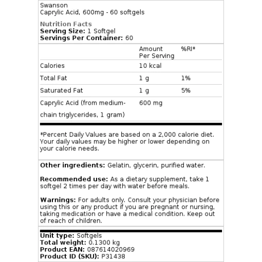 600mg - 60 softgels