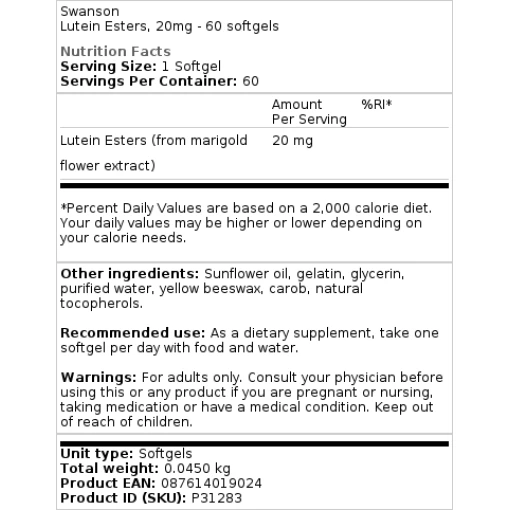 20mg - 60 softgels
