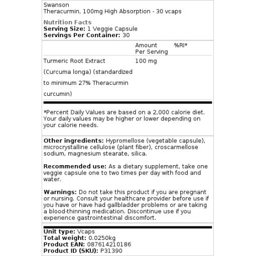100mg High Absorption - 30 vcaps