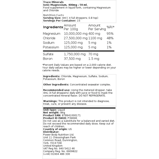 Trace Minerals - Ionic Magnesium
