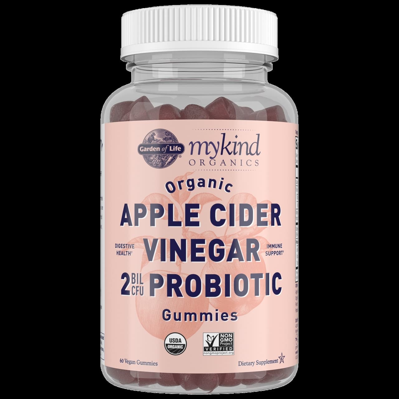 Mykind Organics äppelcidervinäger med probiotika - 60 veganska gummisar