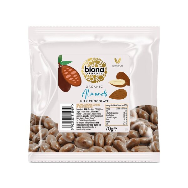 Mjölkchokladöverdragna mandlar - 70 g