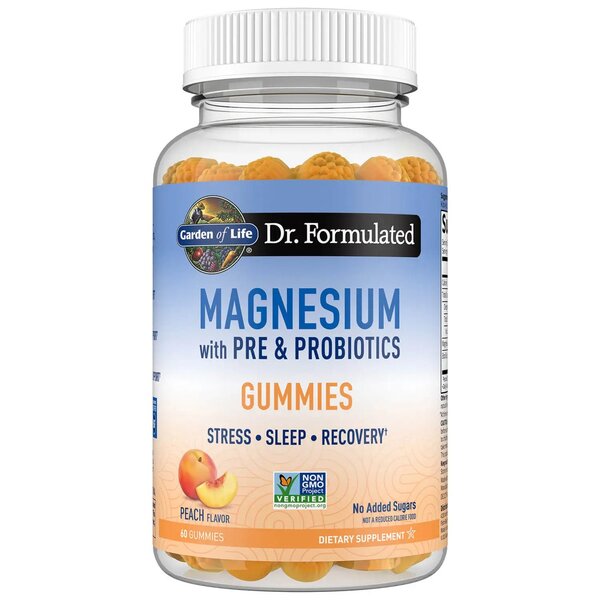 Dr. Formulerat Magnesium med Pre- &amp;amp; Probiotiska Gummies, Fersken - 60 st