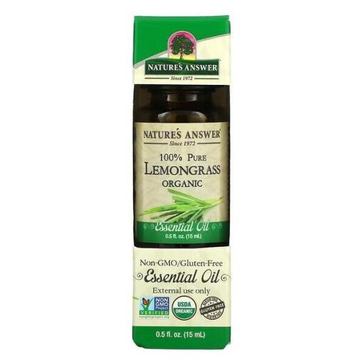 100% Pure Lemongrass Organic Essential Oil - 15 ml.