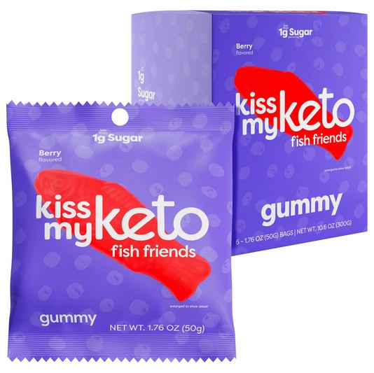 Fiskvänner Keto Geléhallon, Bär - 6 x 50g