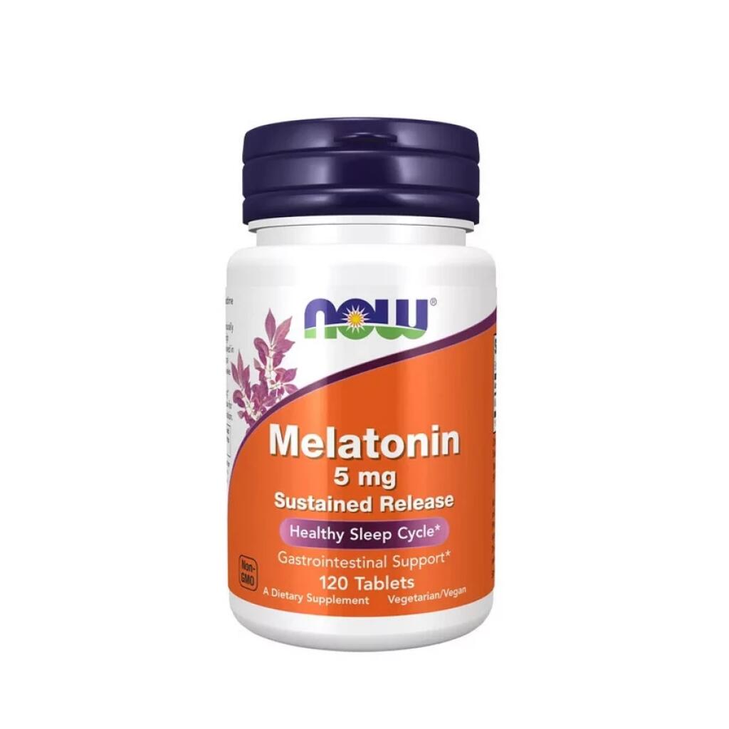 NOW - Melatonin med långsam frisättning, 5 mg