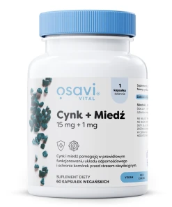 Osavi - Zink + Koppar, 15 mg + 1 mg - 60 veganska kapslar