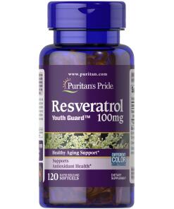 Puritan's Pride - Resveratrol, 100 mg - 120 mjuka kapslar