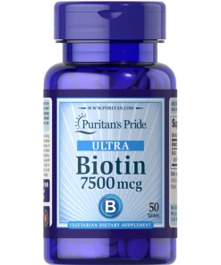 Puritan's Pride - Biotin, 7500 mcg - 50 tabletter
