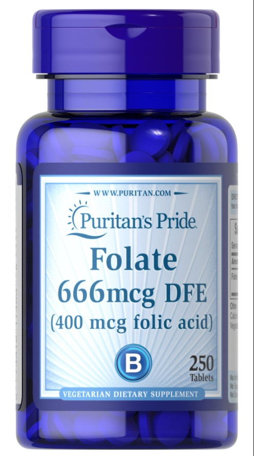 Puritan&apos;s Pride - Folat, 666 mcg - 250 tabletter