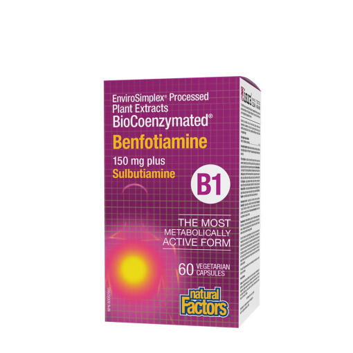 Natural Factors BioCoenzymated Benfotiamine • B1 plus Sulbutiamine (60 Capsules)