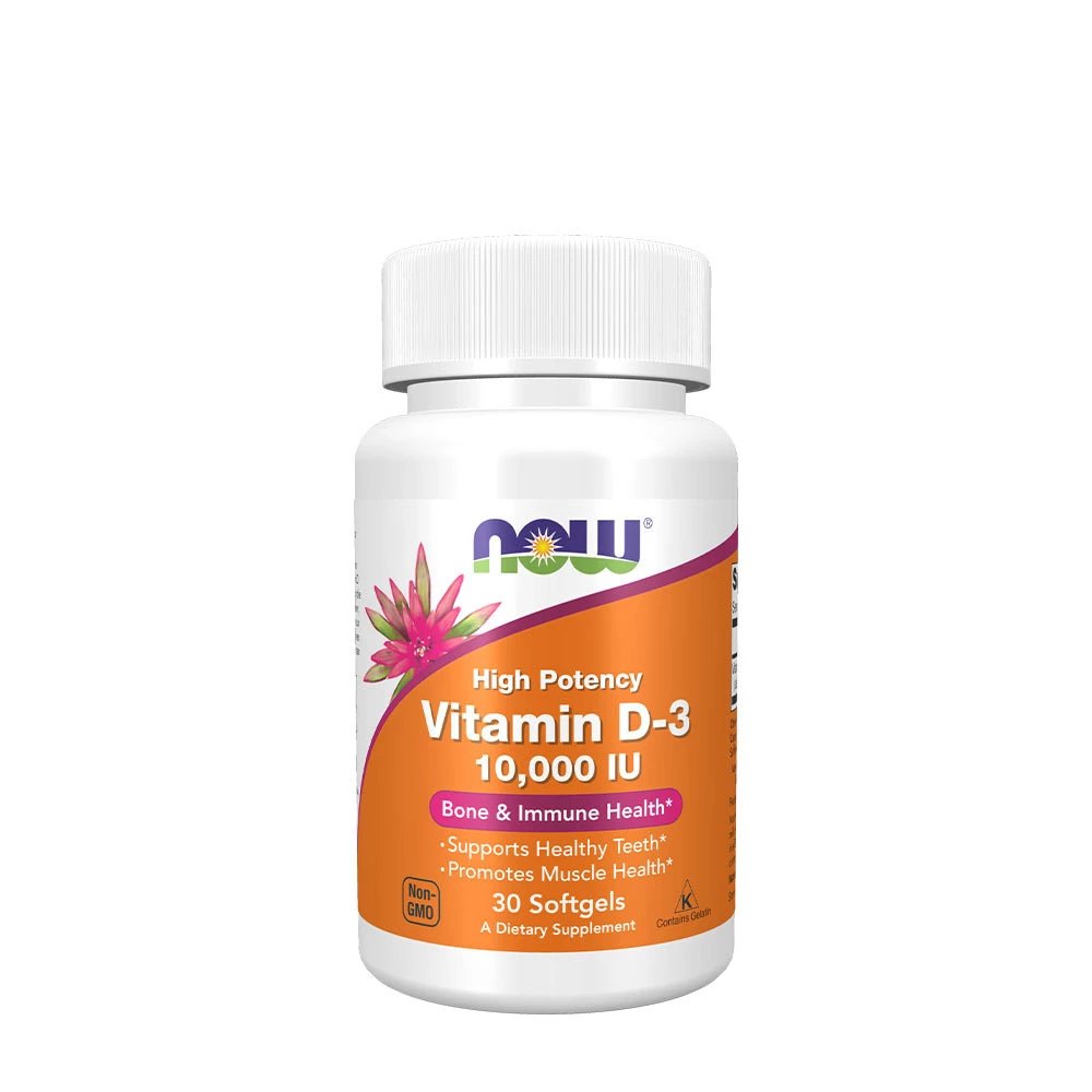 NOW Foods - Vitamin D3 10 000 IE (30 mjukkapslar)