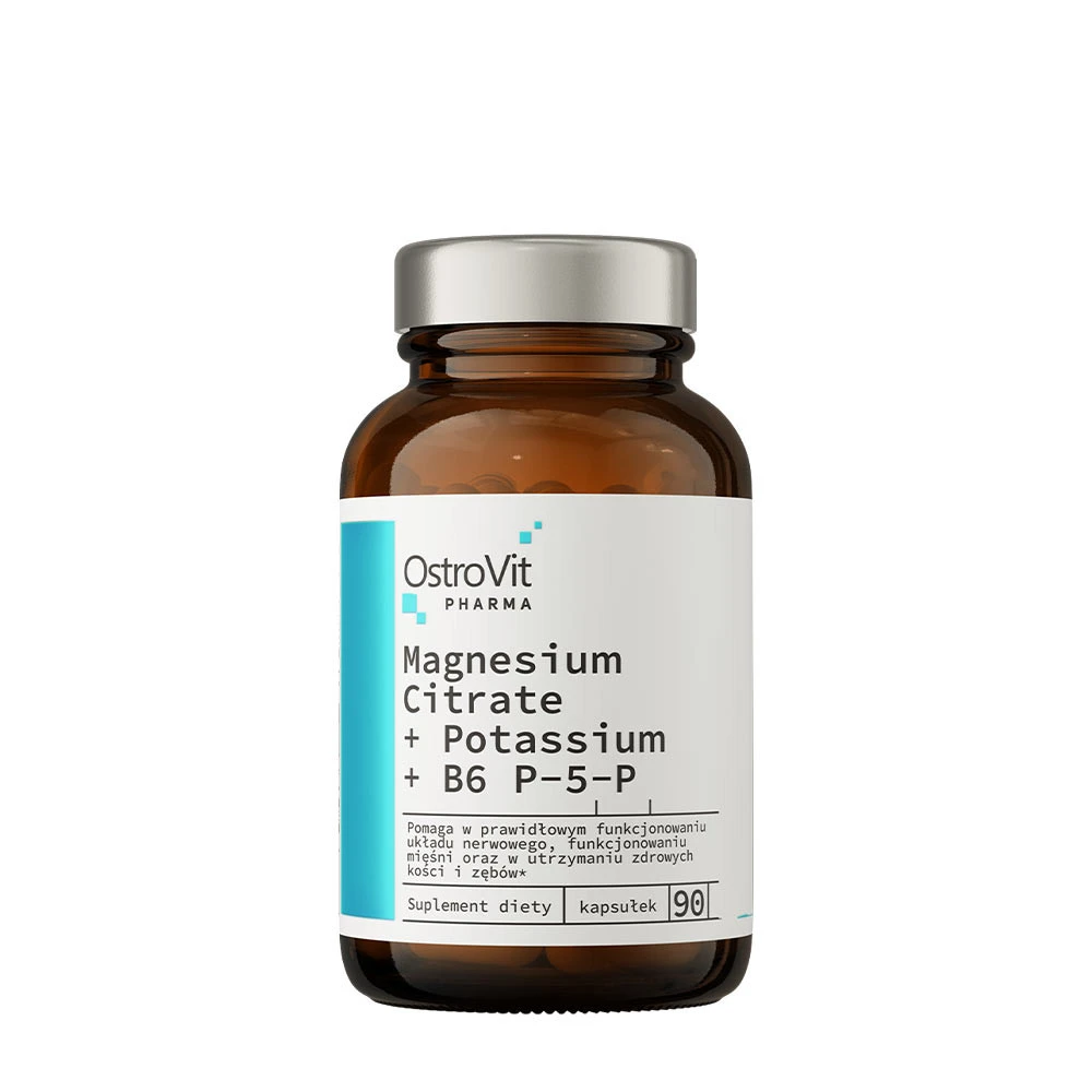 OstroVit - Pharma Magnesium Citrate + Kalium + B6 P-5-P, 90 kapslar