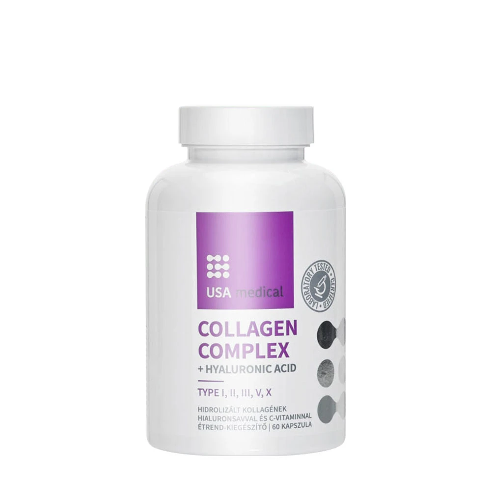 USA Medical - Collagen Complex, Kollagenkapslar med 5 Typer av Kollagen, 60 kapslar