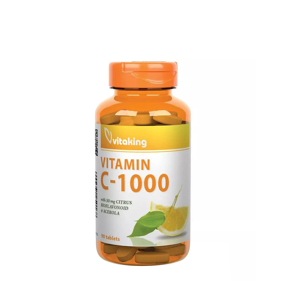 Vitaking - Vitamin C 1000 mg med 50 mg Citrusbioflavonoider och Acerola, 90 Tabletter