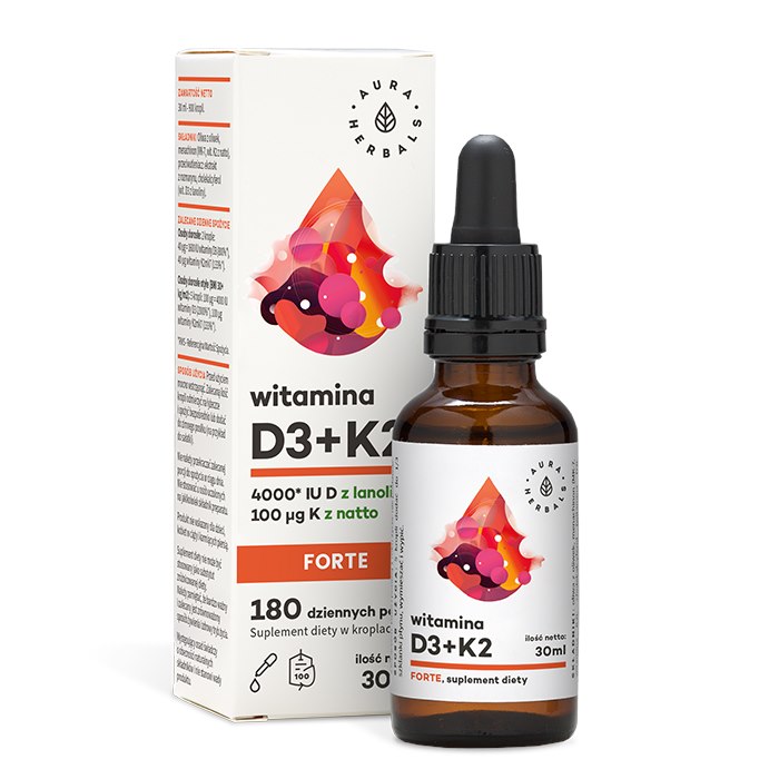 Aura Herbals - Vitamin D3 4000 IU + K2 Forte, 30 ml