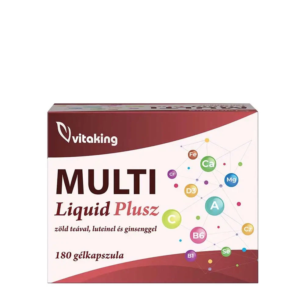 Vitaking - Multi Liquid Plusz Multivitamin, 180 Mjukkapslar