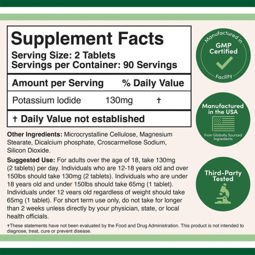 Double Wood Supplements - Kaliumjodid (180 tabletter) - Bild 2