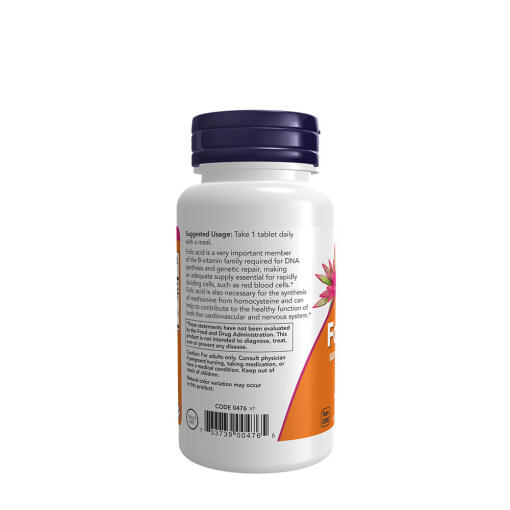 NOW - Folsyra 800 mcg med Vitamin B12 - Bild 3