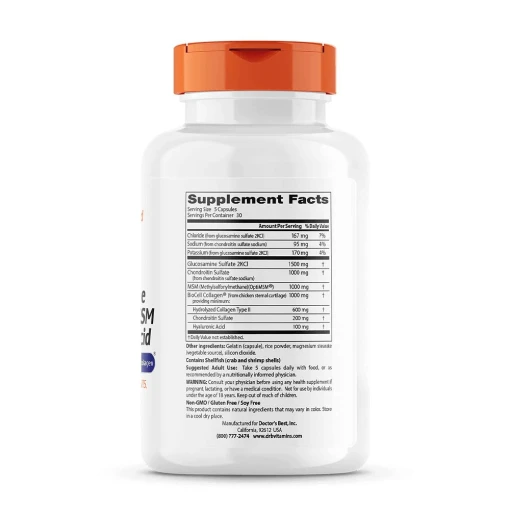Doctor's Best - Glukosamin Kondroitin MSM + Hyaluronsyra, 150 kapslar - Bild 2