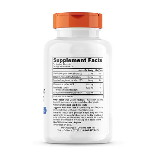 Doctor's Best - Glukosamin Kondroitin MSM med OptiMSM, 120 kapslar - Bild 2