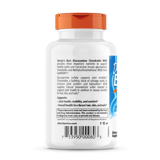 Doctor's Best - Glukosamin Kondroitin MSM med OptiMSM, 120 kapslar - Bild 3