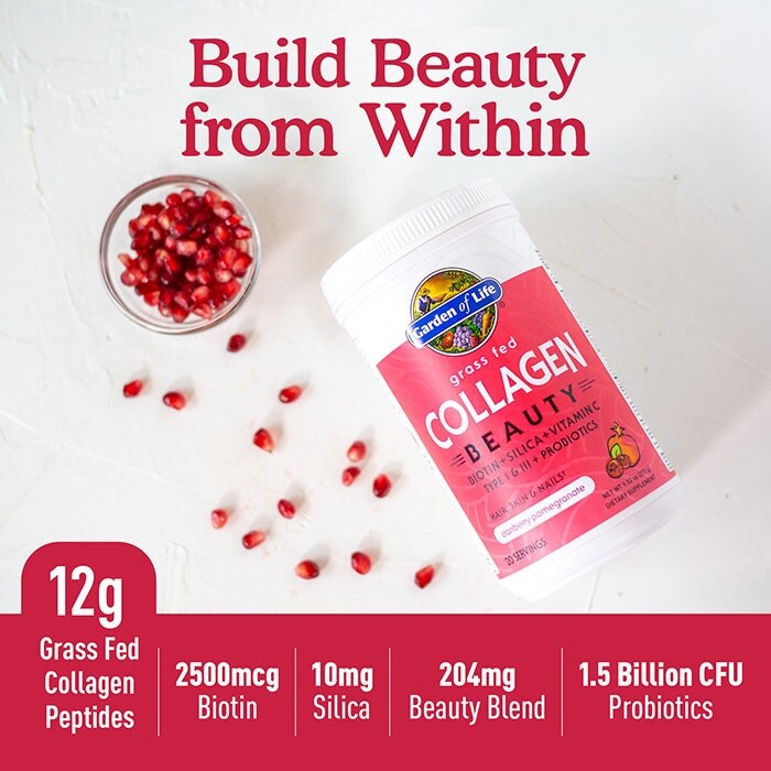 Garden of Life - Gräsbetat Kollagen Skönhet, Tranbär Granatäpple - 270g - Bild 3