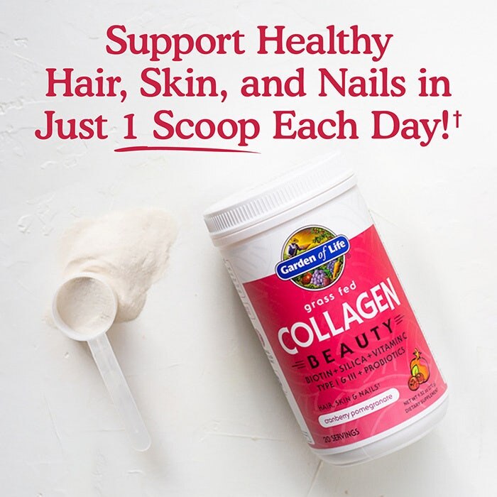 Garden of Life - Gräsbetat Kollagen Skönhet, Tranbär Granatäpple - 270g - Bild 4