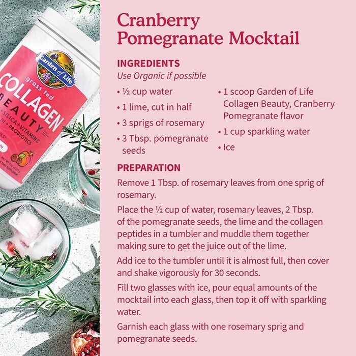Garden of Life - Gräsbetat Kollagen Skönhet, Tranbär Granatäpple - 270g - Bild 5