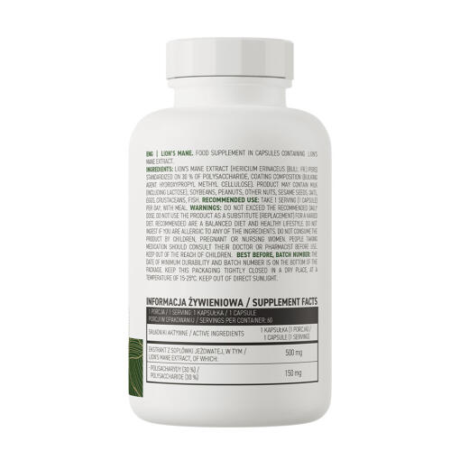 OstroVit - Lion's Mane, 60 vegetabiliska kapslar - Bild 2
