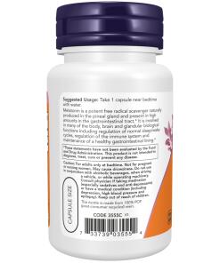 NOW – Melatonin, 5 mg, 180 kapslar