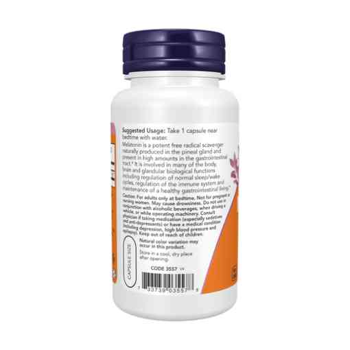 NOW – Melatonin, 10 mg - 100 kapslar - Bild 3
