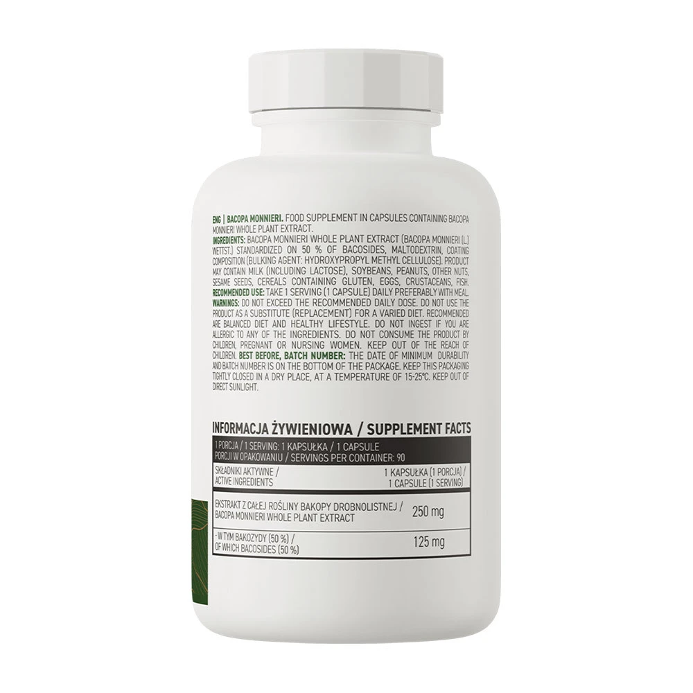 OstroVit - Bacopa Monnieri Vege, 90 kapslar - Bild 2