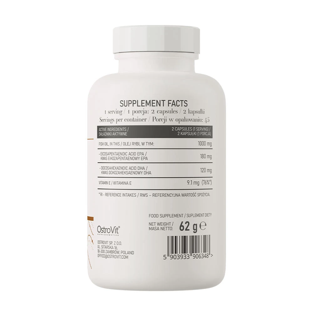 OstroVit - Omega 3 Lättsvalda Kapslar, 90 st - Bild 2