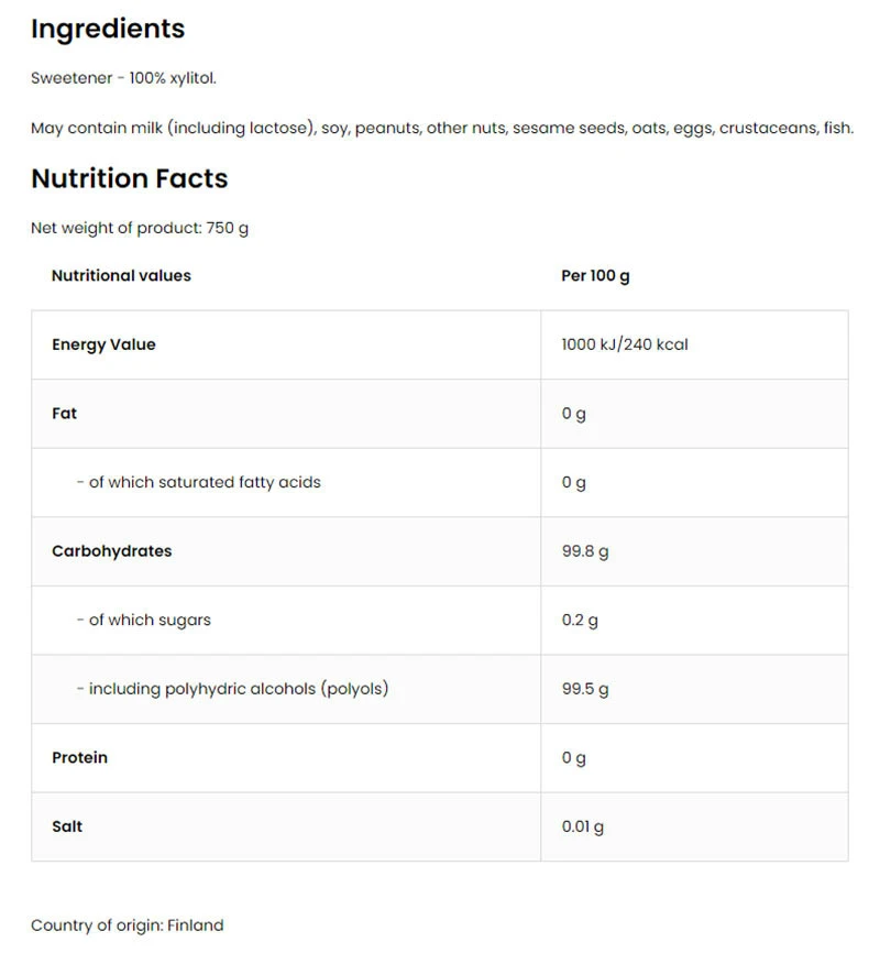 OstroVit - Xylitol, 1000 g - Bild 2