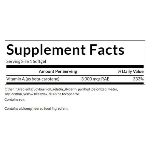 Swanson - Beta-Caroten (Vitamin A), 100 mjukkapslar - Bild 2