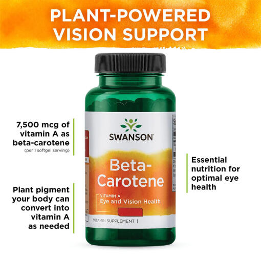 Swanson - Beta-Caroten (Vitamin A), 100 mjukkapslar - Bild 3