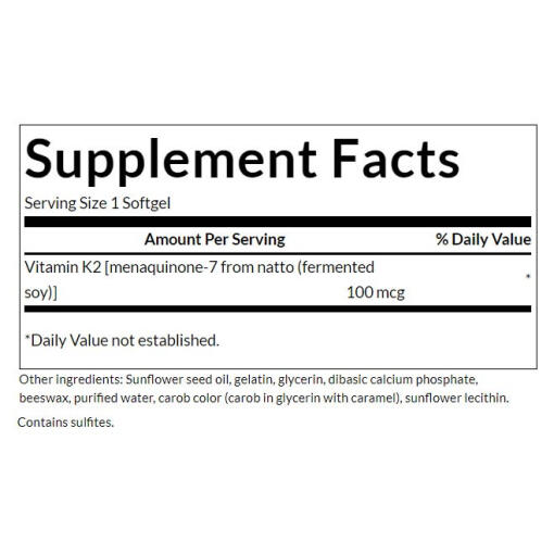 Swanson - Vitamin K2 Naturlig, 30 Mjukkapslar - Bild 2