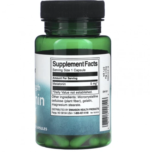Swanson - Melatonin, 5 mg, 60 kapslar - Bild 2