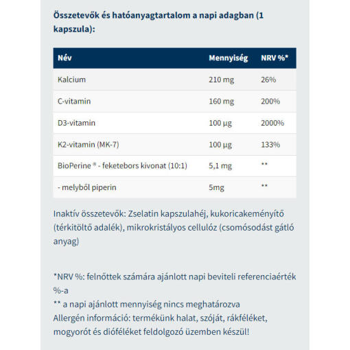 USA Medical - K2+D3 med Bioperine, 60 kapslar - Bild 2