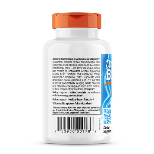 Doctor's Best - Ubiquinol med Kaneka, 50 mg - 90 mjukkapslar - Bild 3