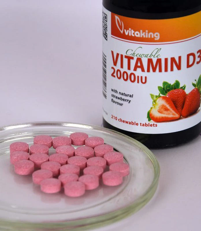 Vitaking - Vitamin D3 2000 IE, 90 sugtabletter, jordgubb - Bild 3