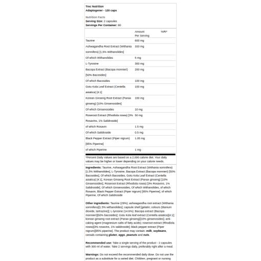 Trec Nutrition - Adaptogener, 120 kapslar - Bild 2